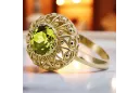 Anillo Peridoto amarillo Oro amarillo de 14 quilates Estilo vintage vrc059y